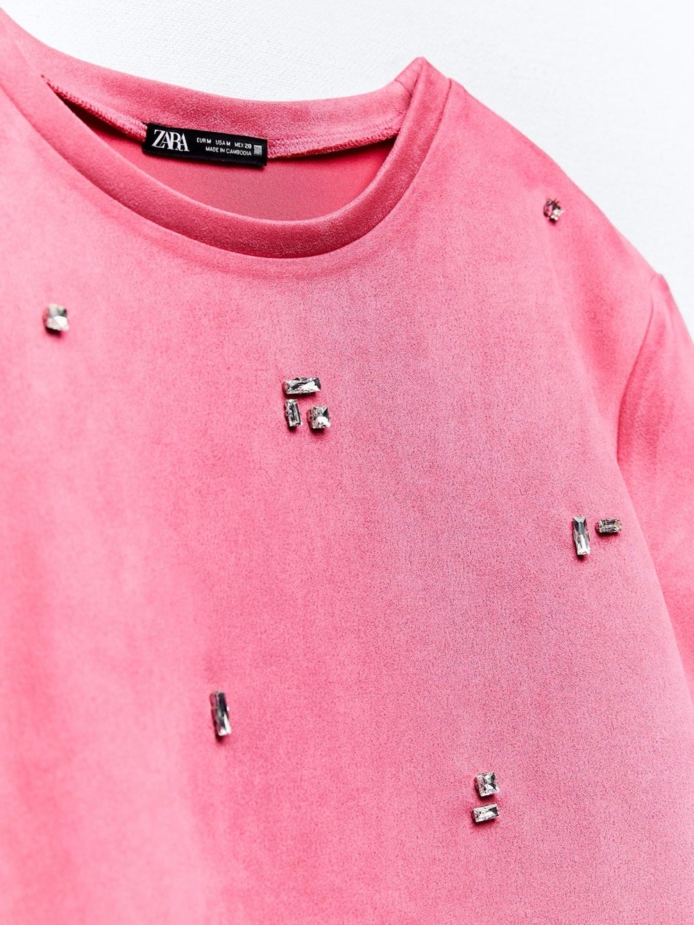 Zara Women’s NWT Large Faux Suede Jewel Pink Dress